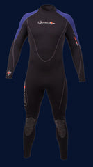Thermoprene Men's 3mm (Full Wetsuit Back Zip Black/Blue) - Scuba Dive It Gear